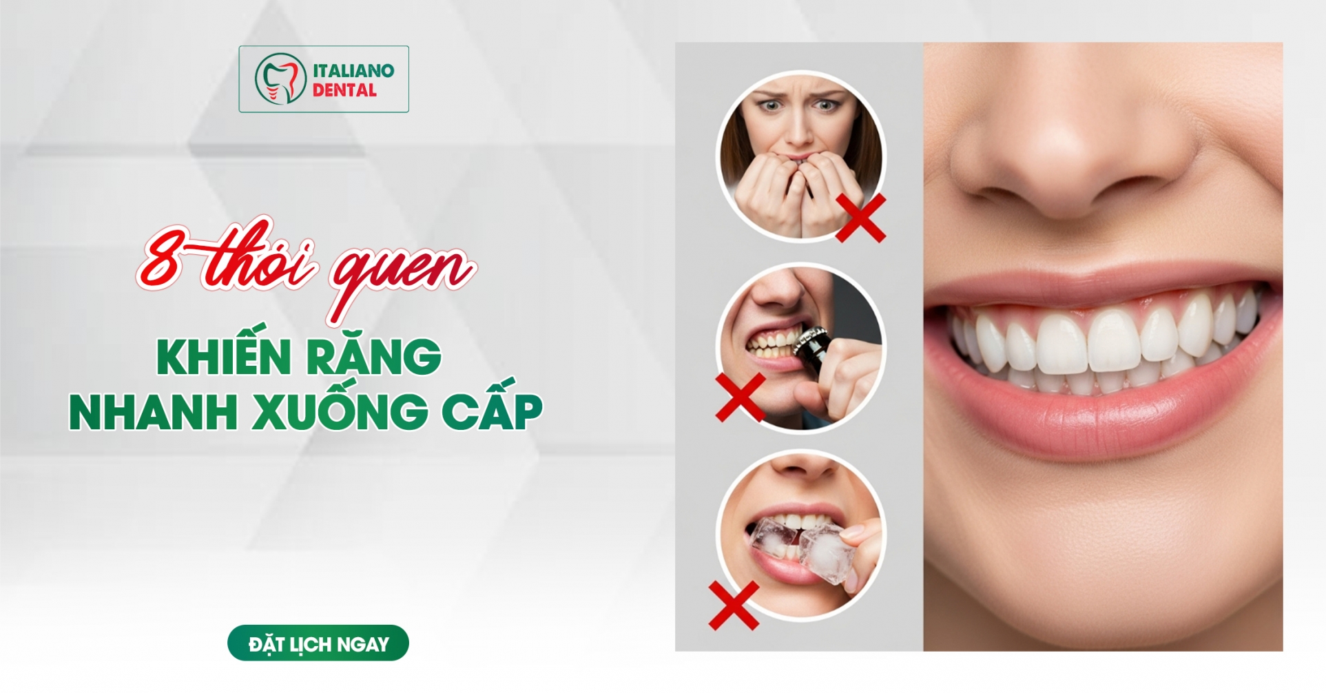 Top 8 thói quen khiến răng nhanh xuống cấp