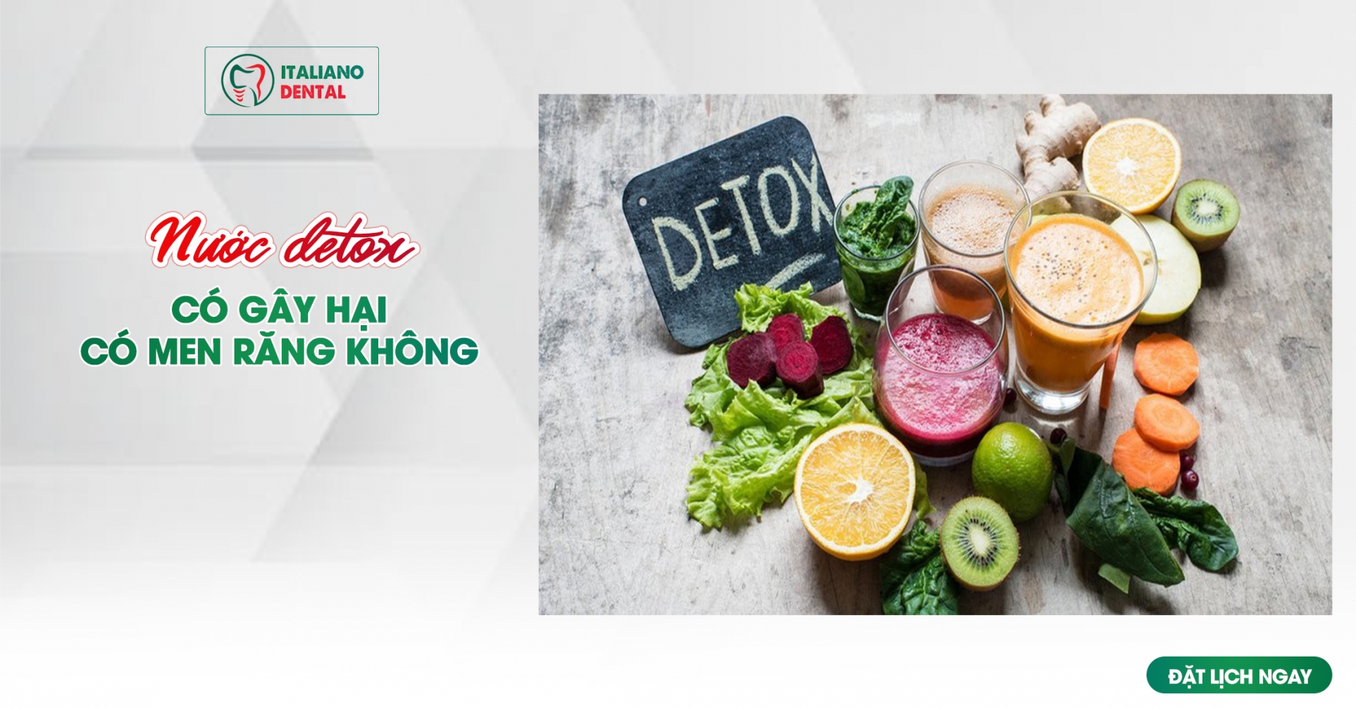 Nước detox có gây hại cho men răng không
